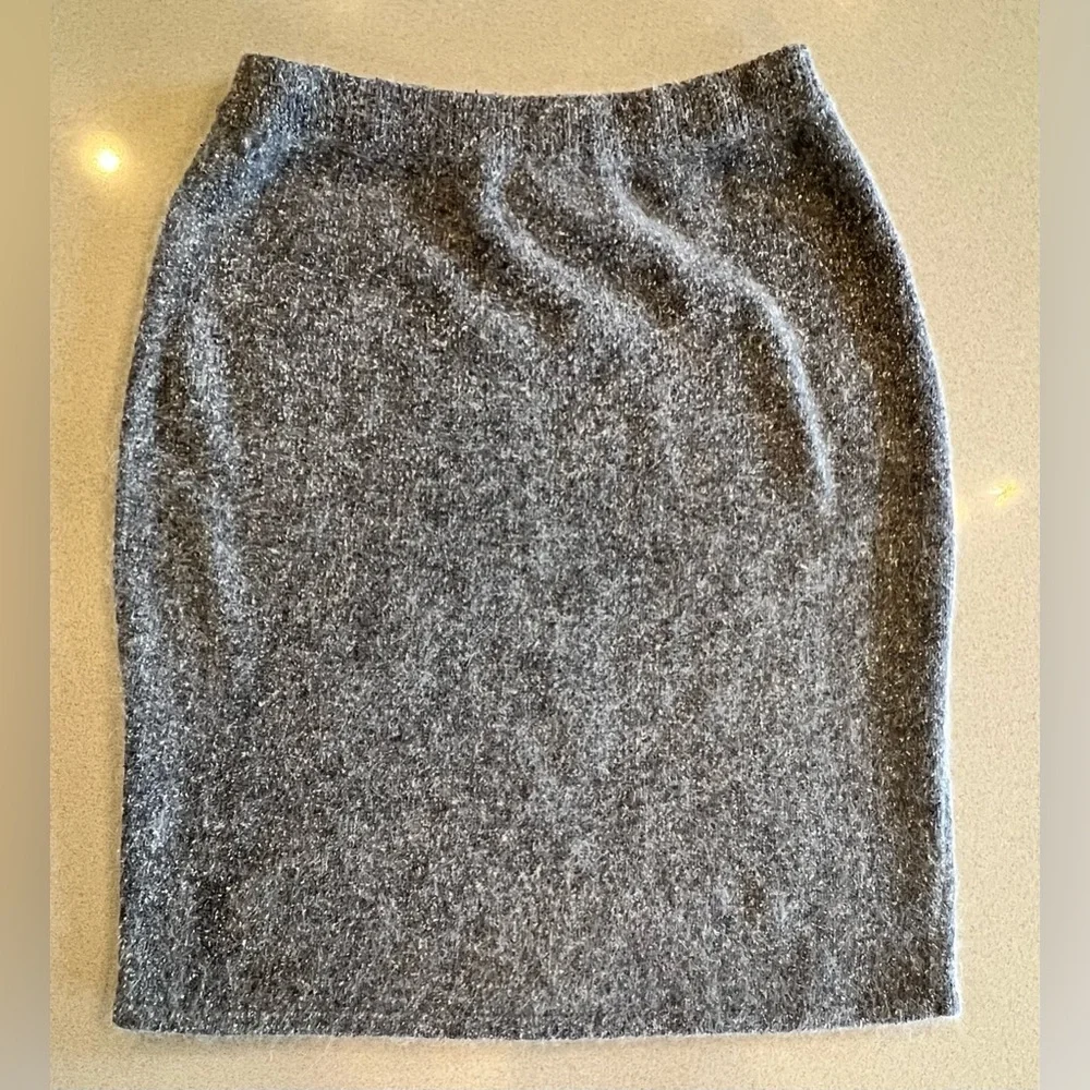 Vintage 80’s grey pencil skirt silk wool blend size medium - Picture 7 of 10